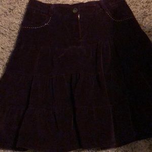 Purple velvet skirt
